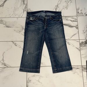 7 For All Mankind Dark Blue Cropped Jeans